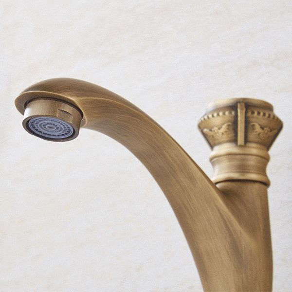 BowLift | Brass farmhouse sink faucet single-hole faucet knob handle bathroom faucet
