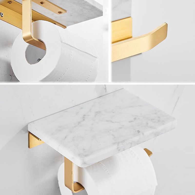 BowLift | Marble & Brass Bathroom Accessories Set Golden Bathroom Accessories Kit