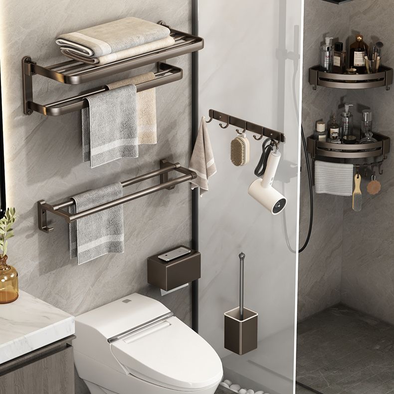 BowLift | Contemporary bathroom accessory set 3-piece bath shelf with hooks