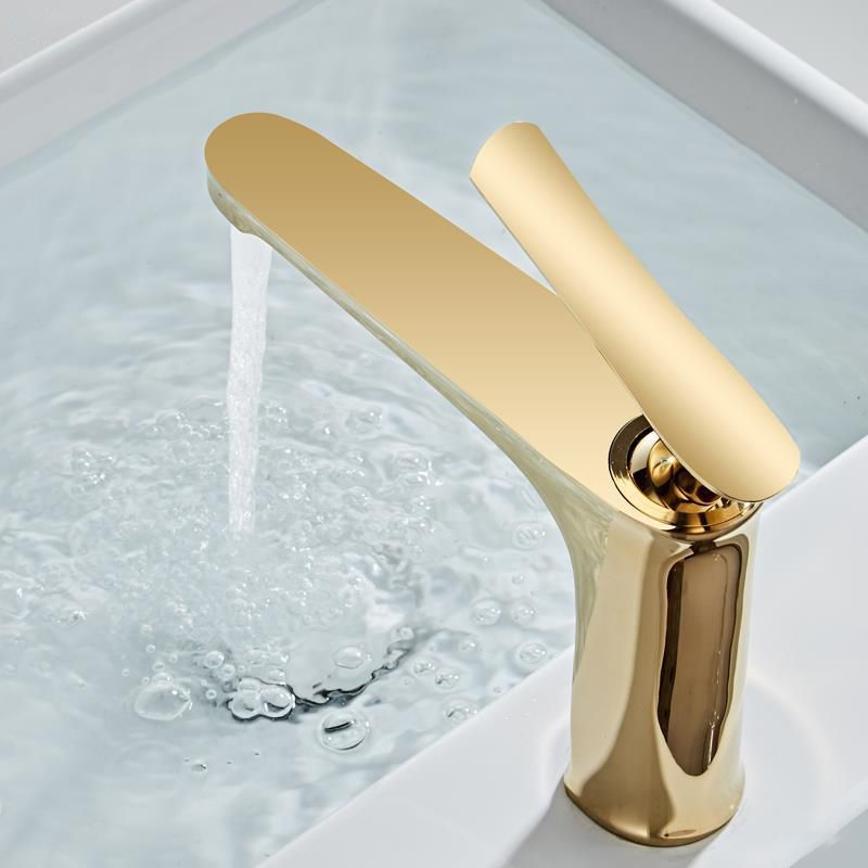 BowLift | Light Luxury Sink Faucet 6.69" H Modern Brass Sink Faucet