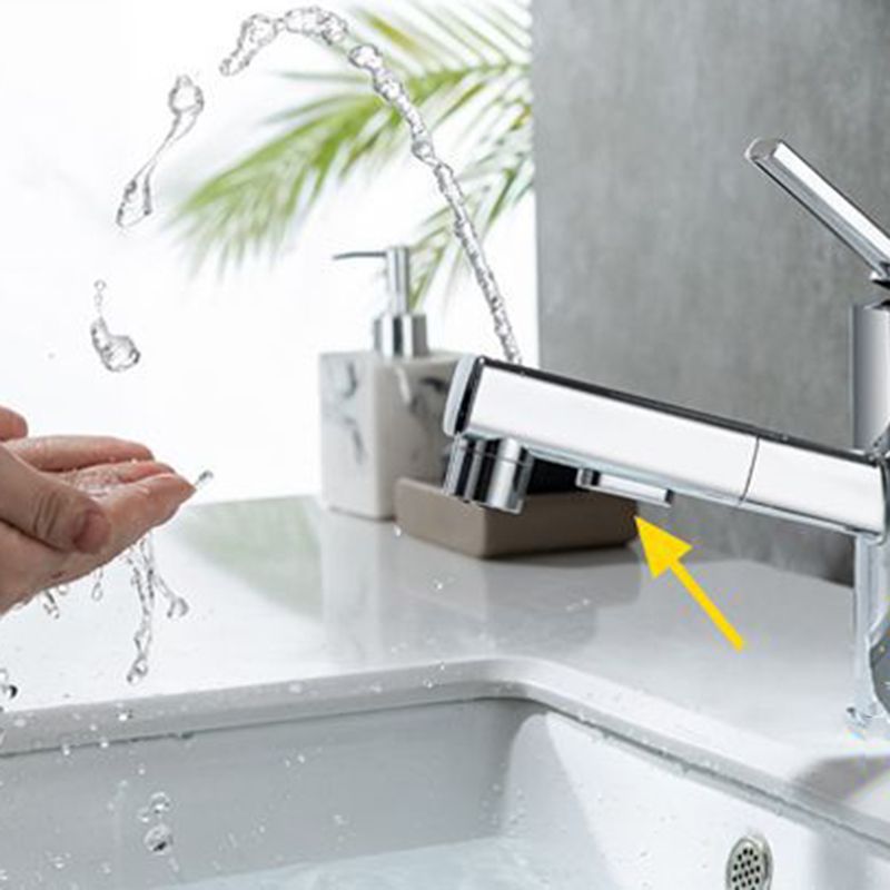 BowLift | Contemporary Vessel Sink Faucet Copper Single Handle Low Arc Pull Down Vessel Faucet