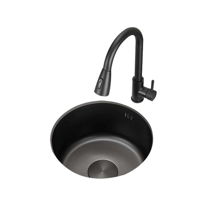 BowLift | Kitchen Sink Round Single Bowl Color and Scratch Resistant Under-mounted Stainless Steel Kitchen Sink