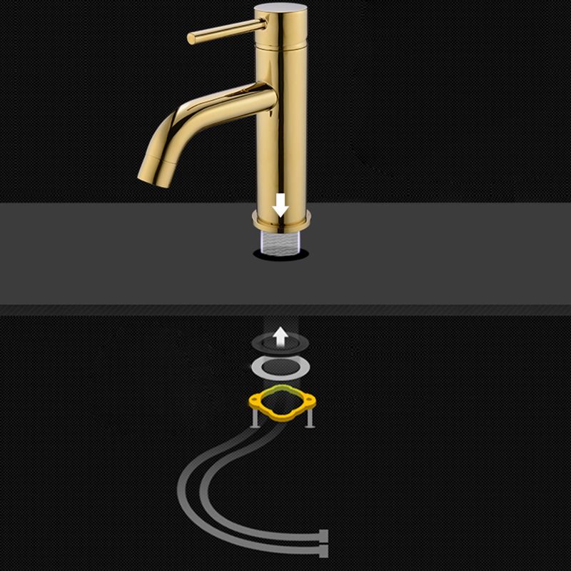 BowLift | Modern 1-Hand Basin Faucet Gold Brushed Sink Faucet Brass