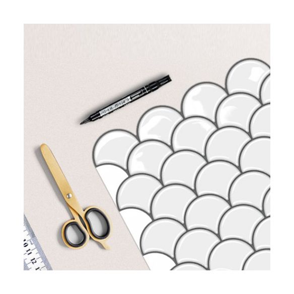 BowLift | Fish scale Peel & Stick field tile square plastic Peel & Stick mosaic tile