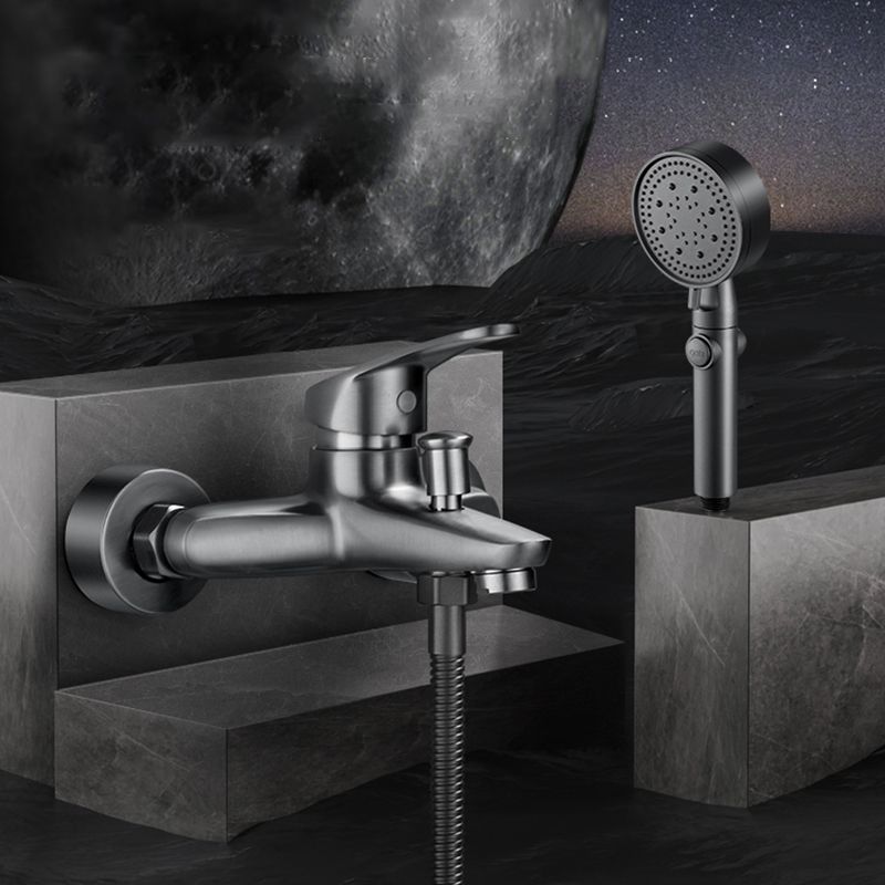 BowLift | Low Arch Bathtub Faucet Hose Wall-Mounted Single Lever Tub Filler with Hand Shower