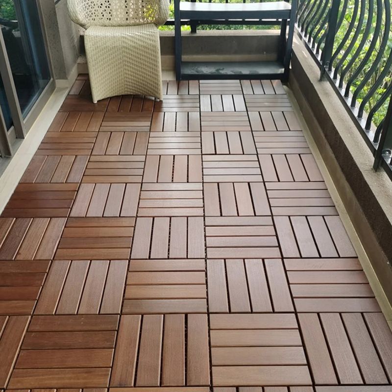 BowLift | 4-Slat Wood Deck/Patio Floor Tiles Interlocking Installation Floor Tiles