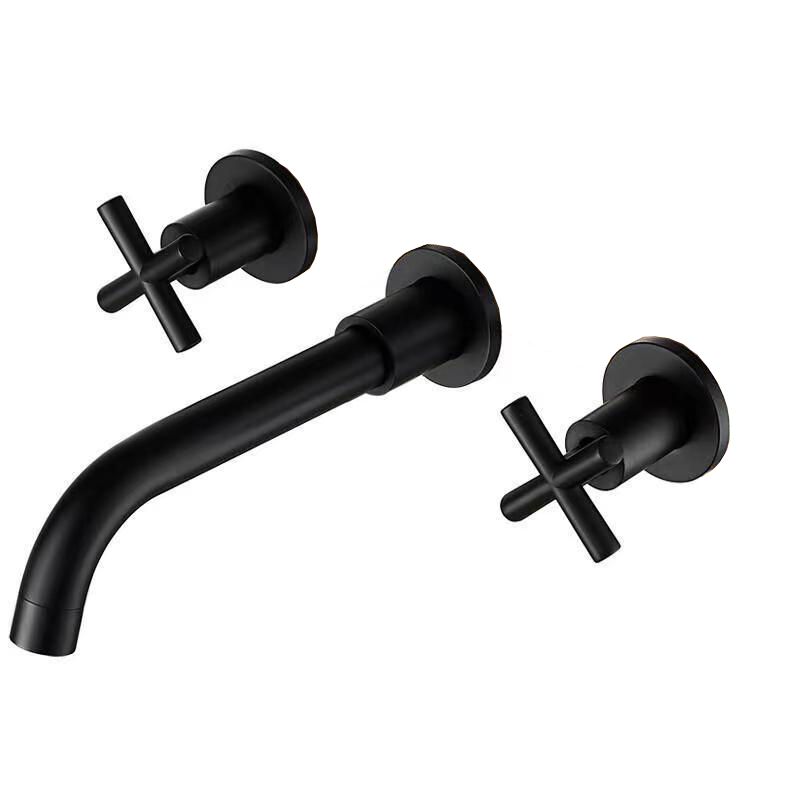 BowLift | Modern 1- or 2-Handle Bathroom Sink Faucet Round Wall-Mounted Bathroom Faucet.