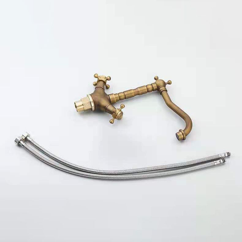 BowLift | Industrial Widespread Bathtub Faucet with Cross Handles Sink Faucet