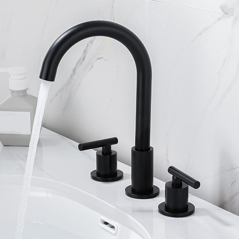 BowLift | Modern 2-Handle Bathroom Sink Faucet 3-Hole Widespread Bathroom Faucet