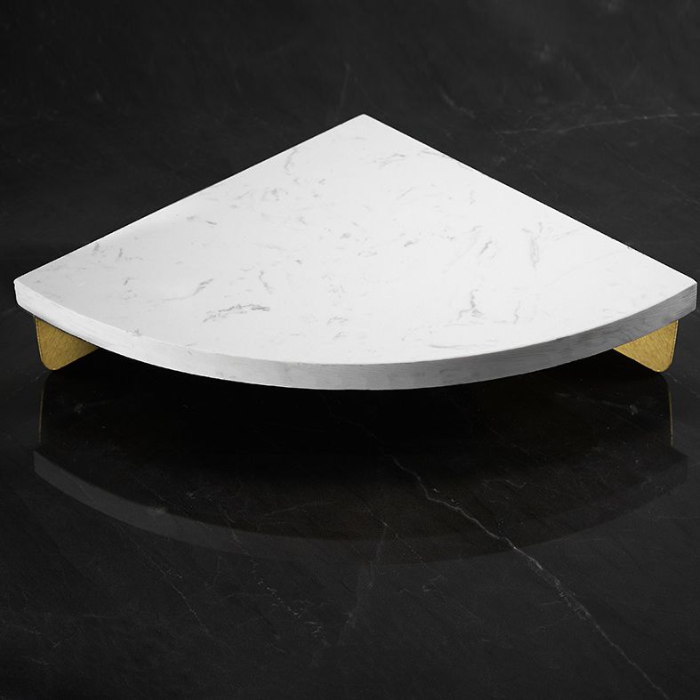 BowLift | Marble 2-piece Bathroom Accessory Set Brushed Metal Bathroom Shelf