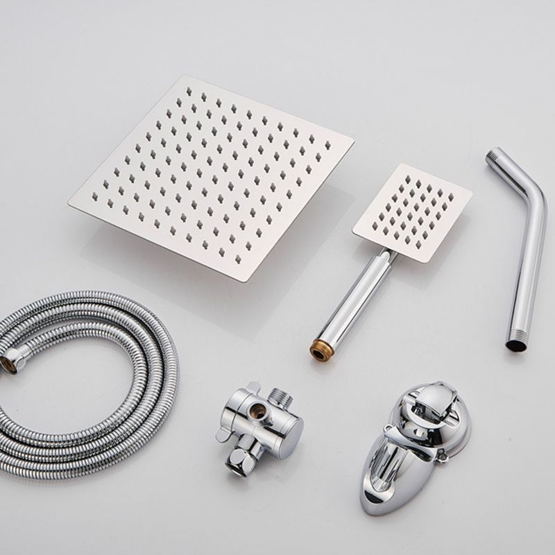 BowLift | Silver Square Double Shower Head Modern Water Filtration Wall Mounted Shower Head