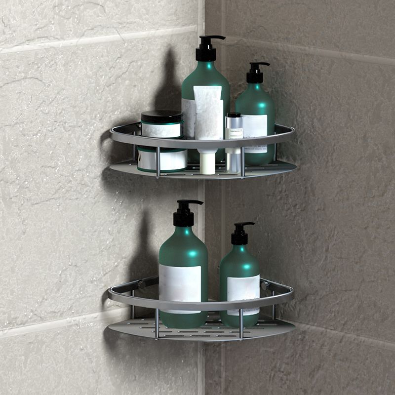BowLift | 3-piece modern bathroom accessory set aluminum bathroom shelf in silver