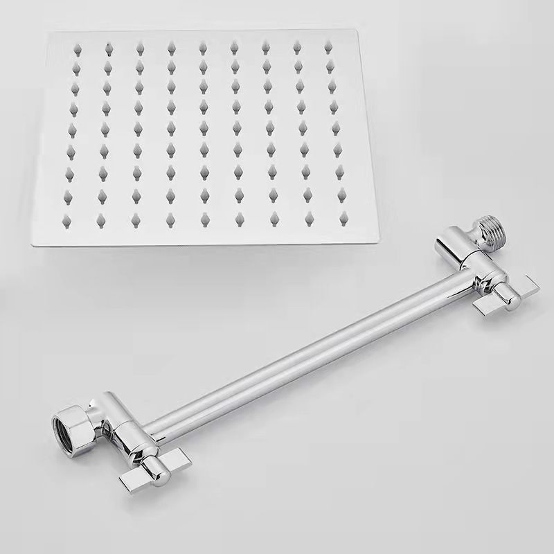 BowLift | Silver Square Fixed Shower Head Modern Style Wall Mounted Shower Head