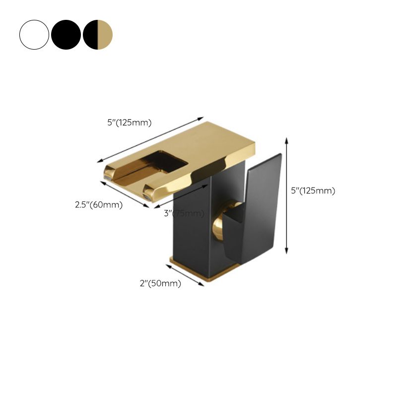 BowLift | Waterfall spout basin tap lever handle square basin tap
