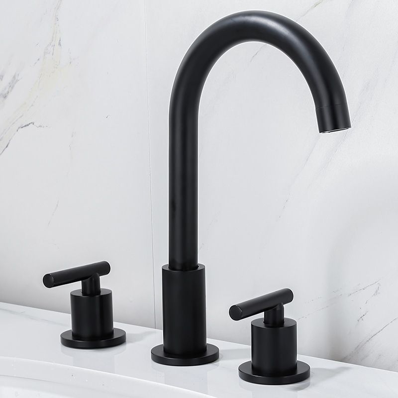 BowLift | Modern 2-Handle Bathroom Sink Faucet 3-Hole Widespread Bathroom Faucet