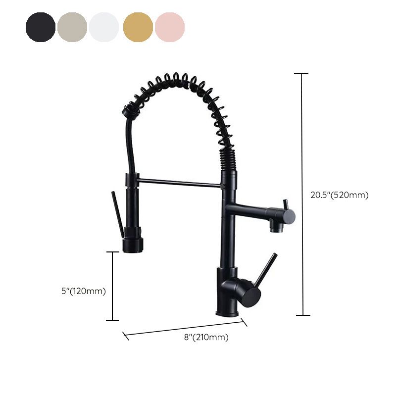 BowLift | Glam Basin Faucet Brass Lever Handles Spring Neck Three-Function Bathroom Sink Tap