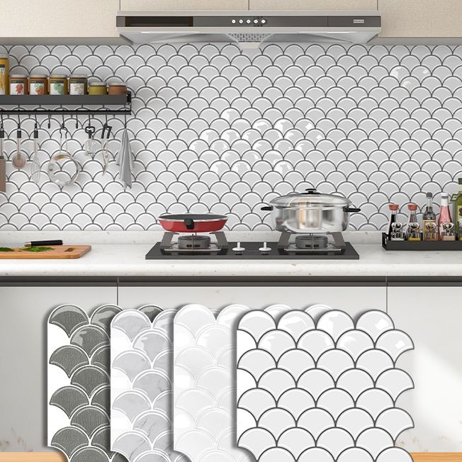 BowLift | Fish scale Peel & Stick field tile square plastic Peel & Stick mosaic tile