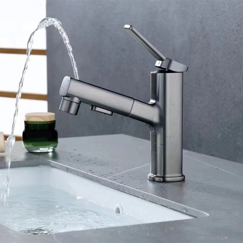 BowLift | Contemporary Vessel-Faucet Pull-out Centerset Faucet with Swiveling Spout