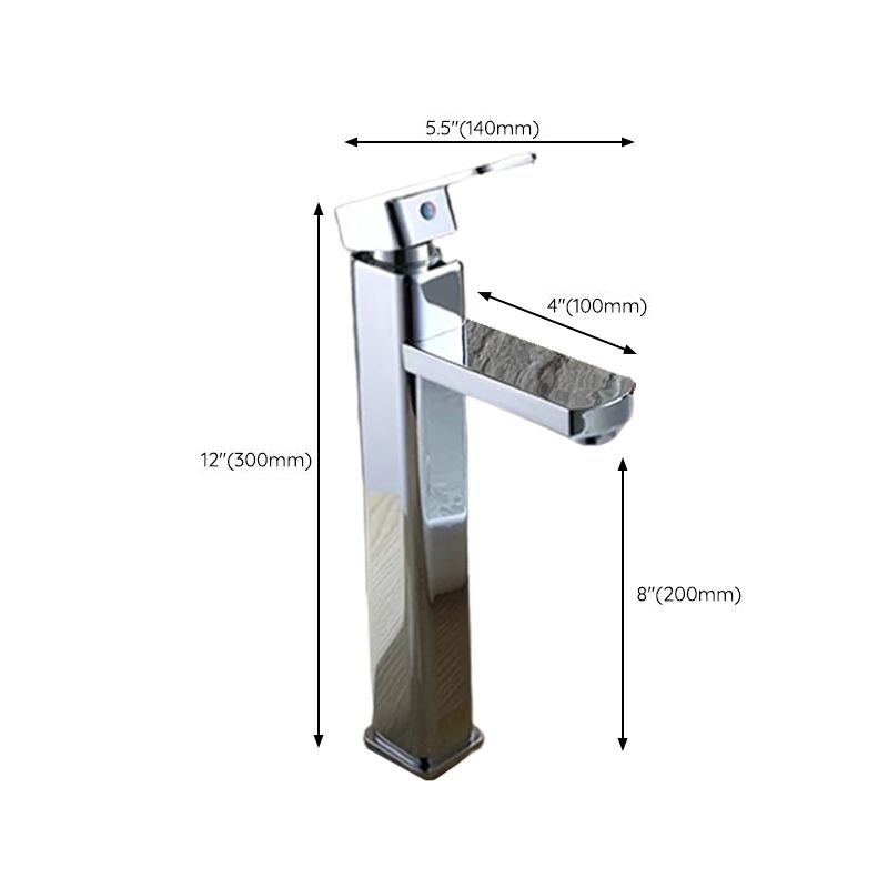 BowLift | Cubic Chrome Bathroom Faucet Low Arc Single Lever Basin Faucet