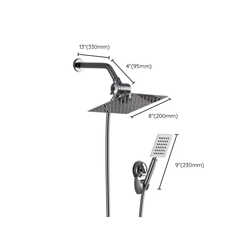BowLift | Silver Square Double Shower Head Modern Water Filtration Wall Mounted Shower Head