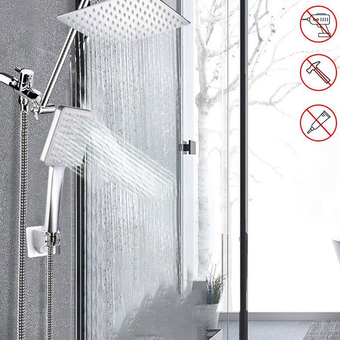 BowLift | Pull down Dual Shower Head Square High Arch Shower Head Combo in Chrome