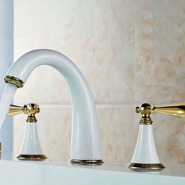 BowLift | Copper Deck-Mounted Roman Bathtub Faucet Low Arc Roman Bathtub Faucet Set