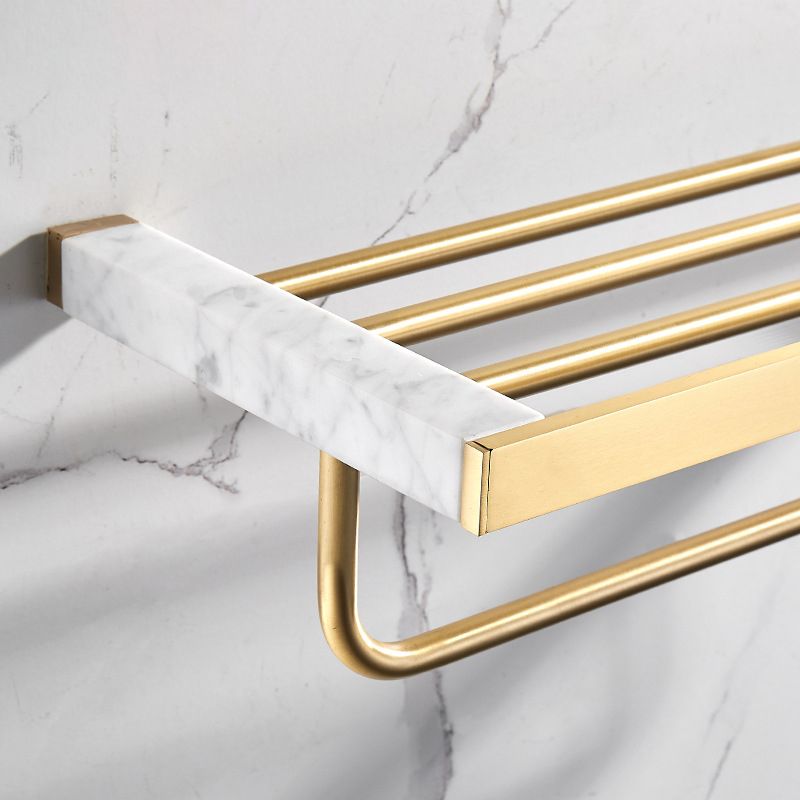 BowLift | Marble & Brass Bathroom Accessories Set Golden Bathroom Accessories Kit