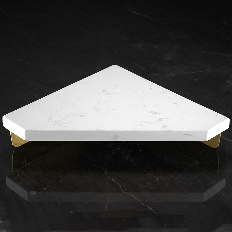 BowLift | Marble 2-piece Bathroom Accessory Set Brushed Metal Bathroom Shelf