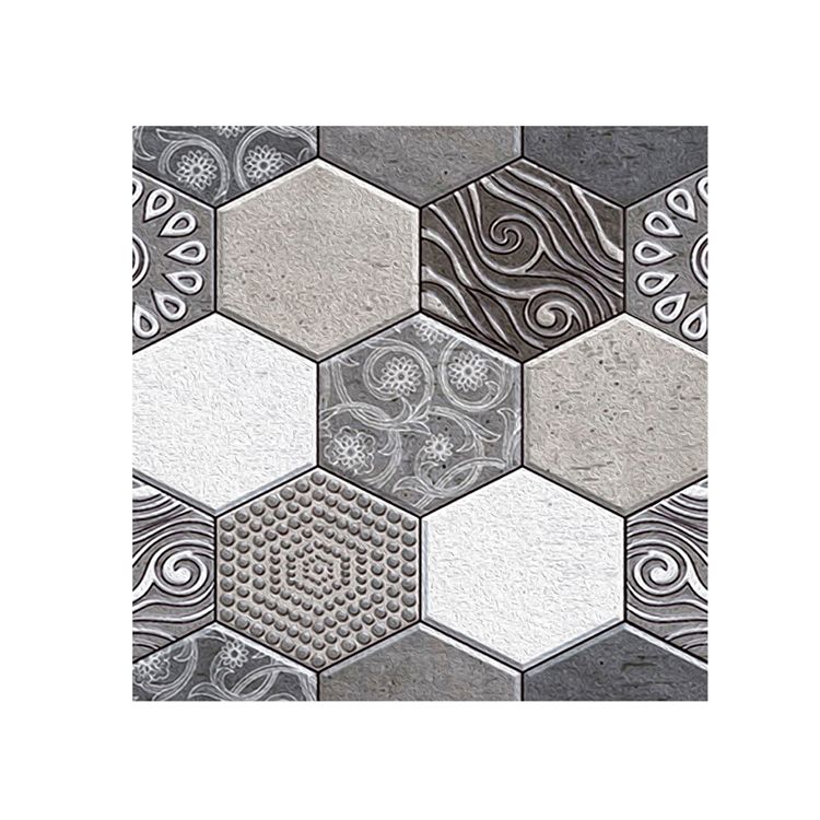 BowLift | Hexagonal Tile - Peel & Stick Plastic Stain Resistant Peel and Stick Mosaic Tile 5-Pack