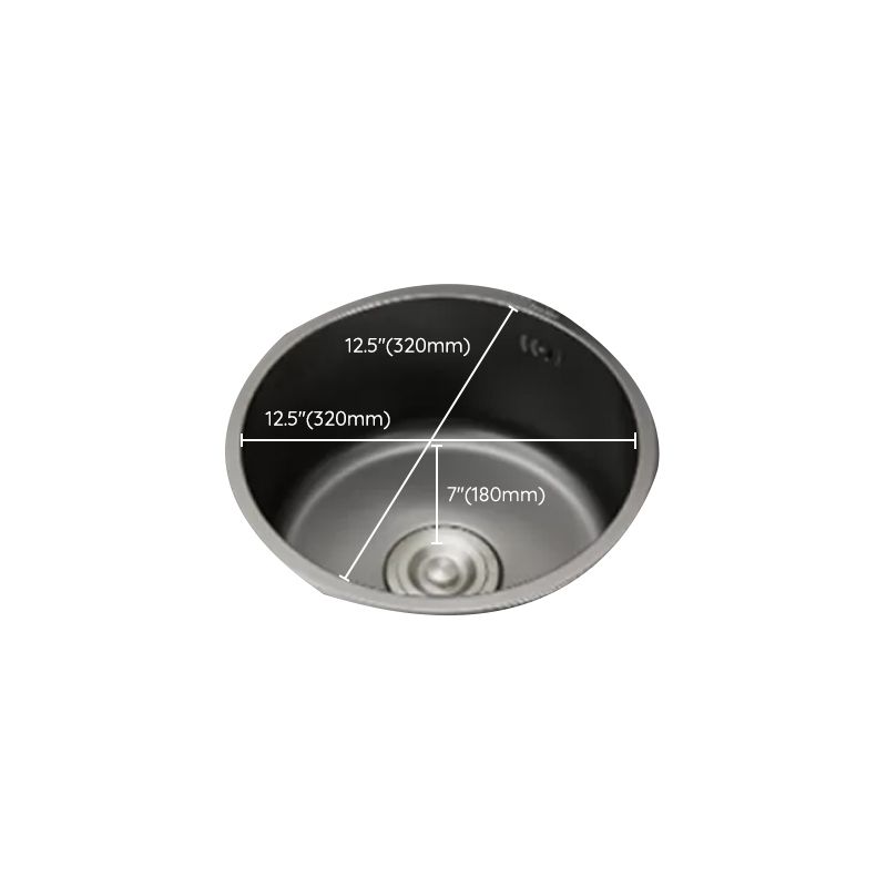 BowLift | Kitchen Sink Round Single Bowl Color and Scratch Resistant Under-mounted Stainless Steel Kitchen Sink