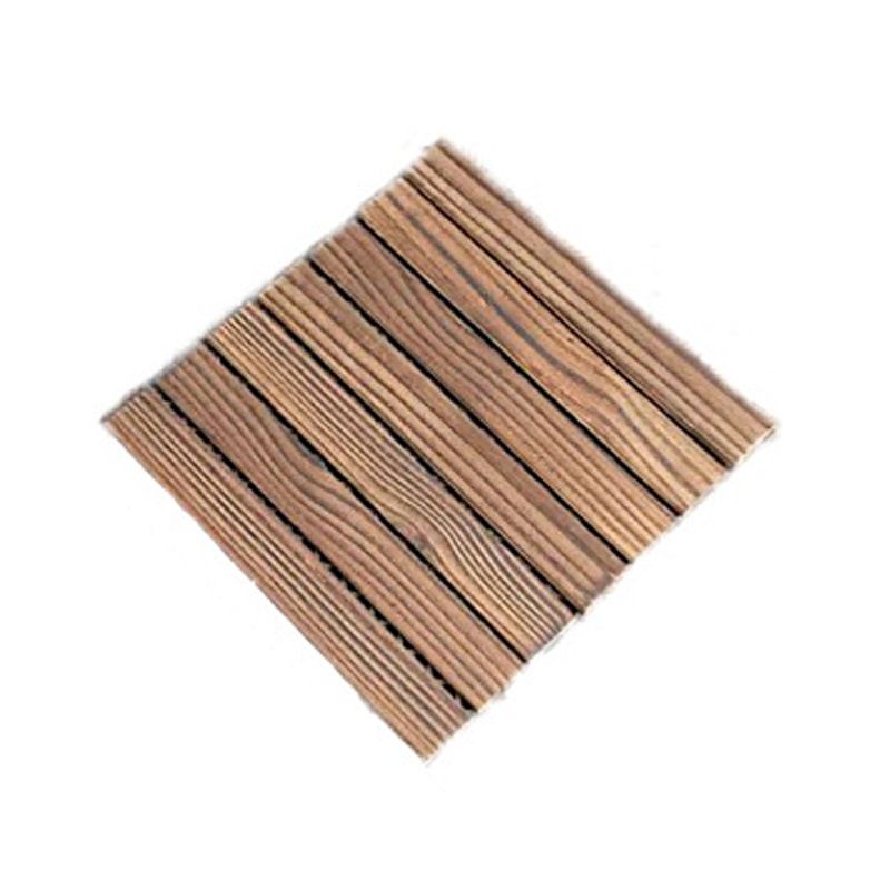 BowLift | Farmhouse square tile floor brown pine wood for patio garden