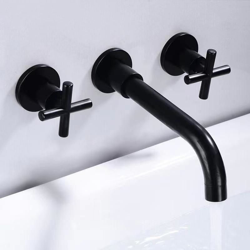 BowLift | Modern 1- or 2-Handle Bathroom Sink Faucet Round Wall-Mounted Bathroom Faucet.