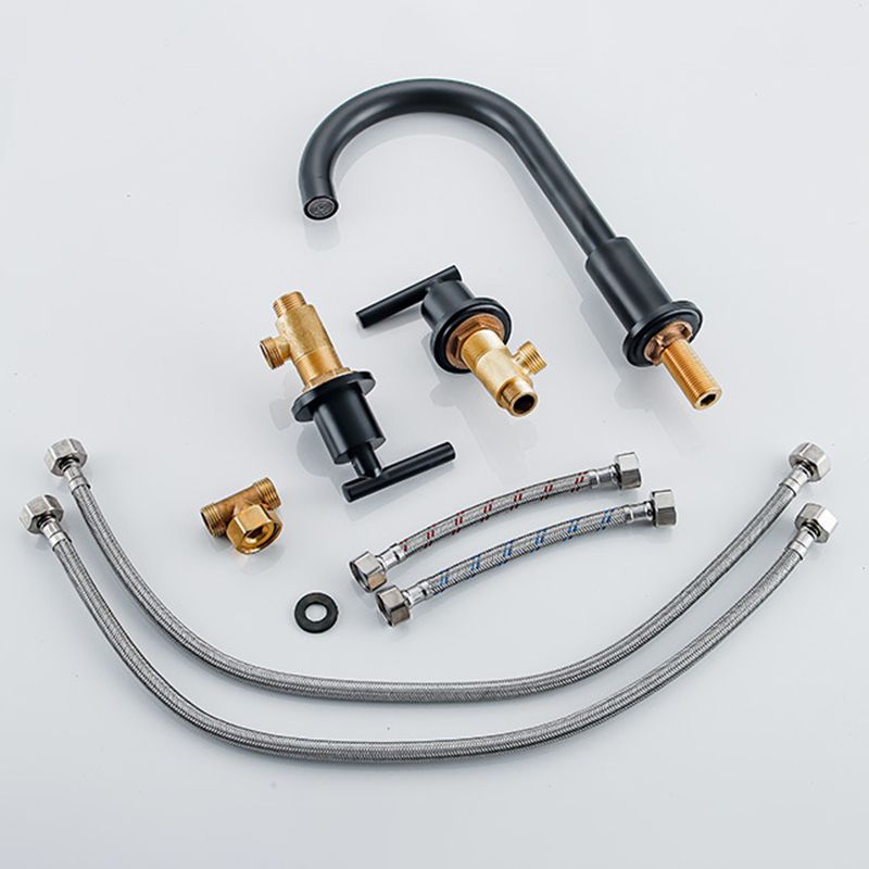 BowLift | Modern 2-Handle Bathroom Sink Faucet 3-Hole Widespread Bathroom Faucet