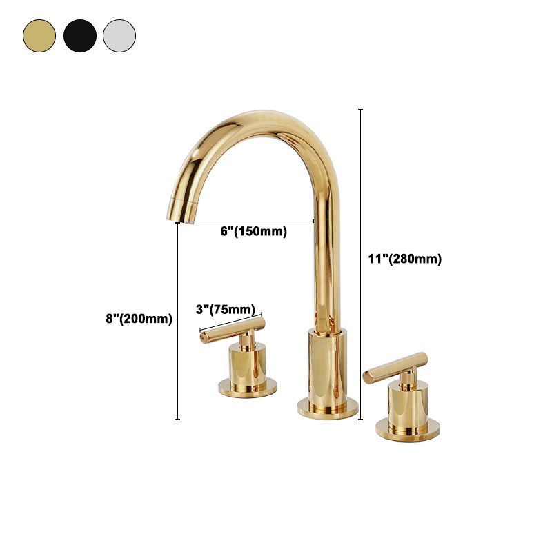BowLift | Modern 2-Handle Bathroom Sink Faucet 3-Hole Widespread Bathroom Faucet