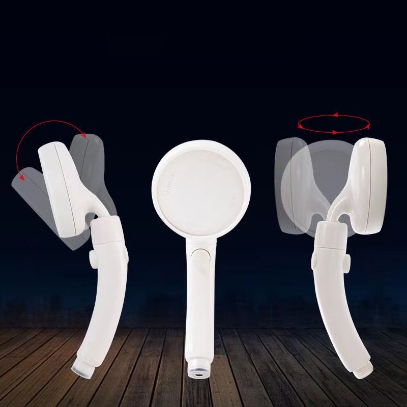 BowLift | Plastic Handheld Showerhead White Standard Spray Round Wall Mounted Swivel Showerhead