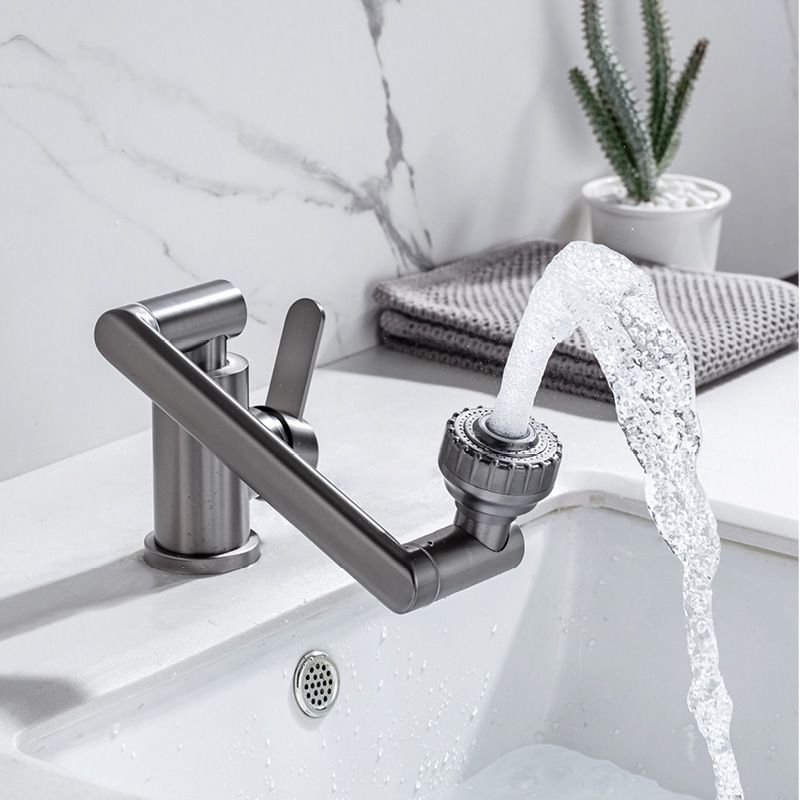 BowLift | Contemporary Centerset Faucet Lever Handles Low Arc Stainless Steel Faucet