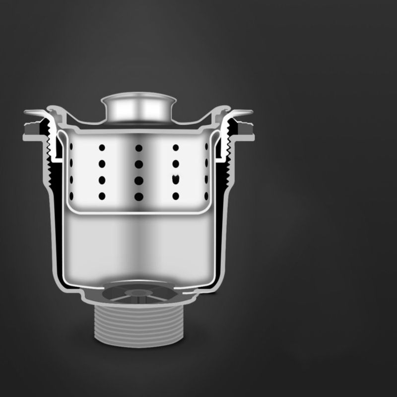 BowLift | Stainless Steel Round Sink in Black Single Bowl Undermount Sink with Basket Filter