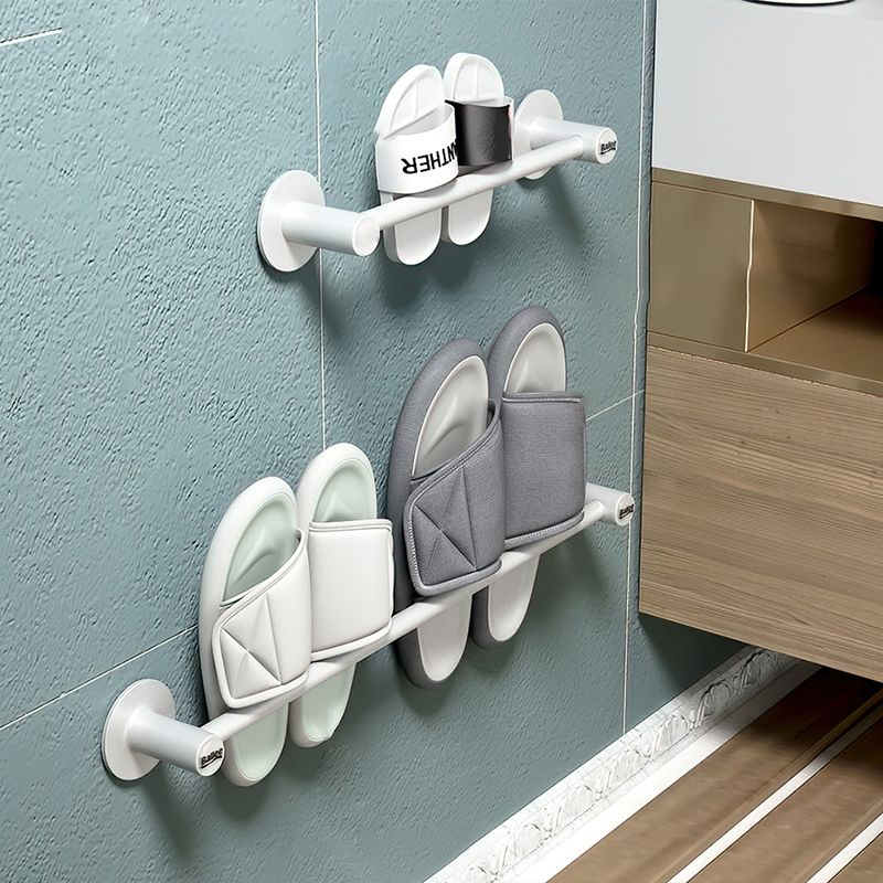 BowLift | 2-piece modern bathroom accessory set metal slipper rack/towel bar