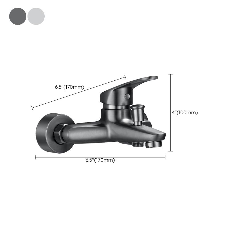 BowLift | Low Arch Bathtub Faucet Hose Wall-Mounted Single Lever Tub Filler with Hand Shower