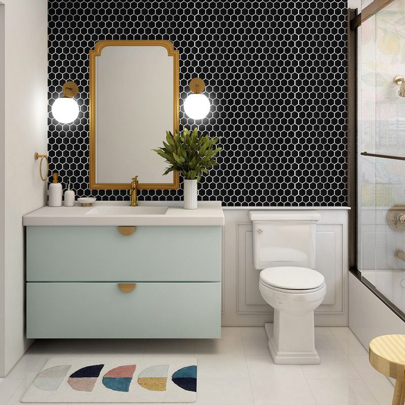 BowLift | Hexagonal Peel & Stick Tile Stain-Resistant Plastic Peel & Stick Tile for Shower