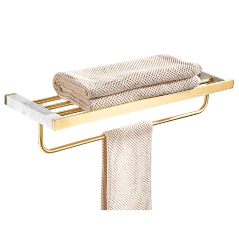 BowLift | Marble & Brass Bathroom Accessories Set Golden Bathroom Accessories Kit