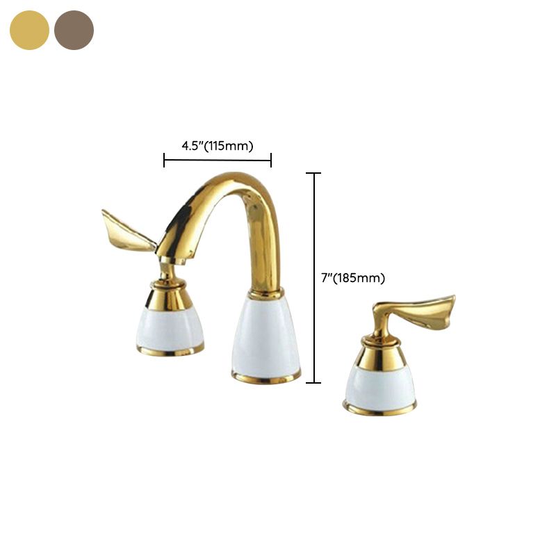 BowLift | Deck Mounted Roman Tub Faucet Low Arc Bronze Romantic Bathtub Fitting Set