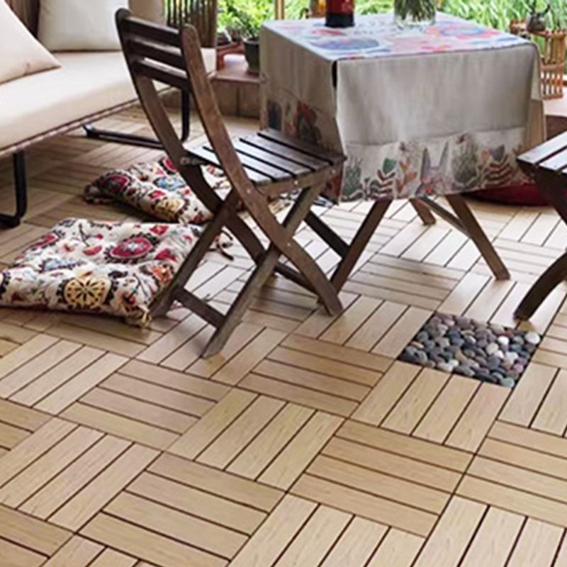 BowLift | Composite Plank Tiles Striped Pattern Square Deck Flooring Outdoor Patio
