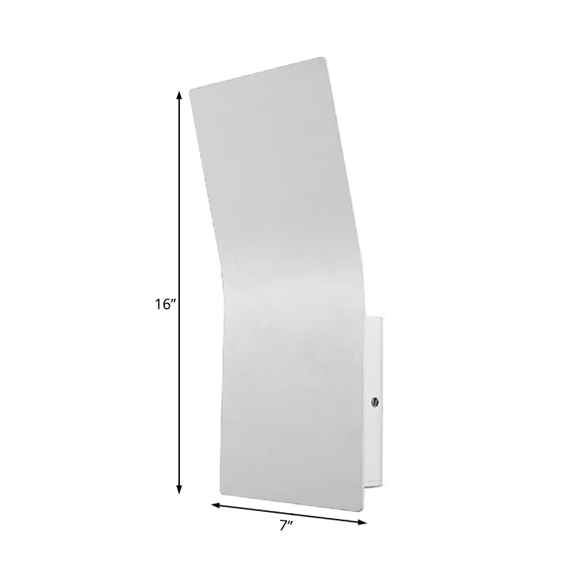 BowLift | Metallic Bend Rectangular Wall Sconce Light Simple Style 2-Light White Surface Wall Lamp