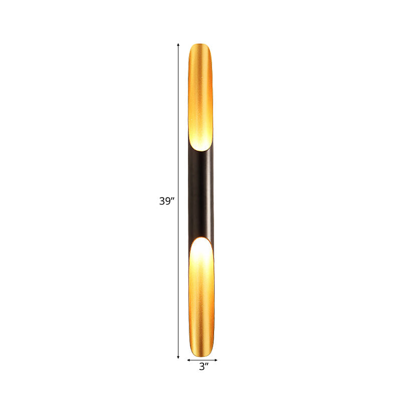 BowLift | 23.5"/27.5" Width Pipe Wall Light Modern Metallic 1/2-Light Black Wall Lighting for Living Room