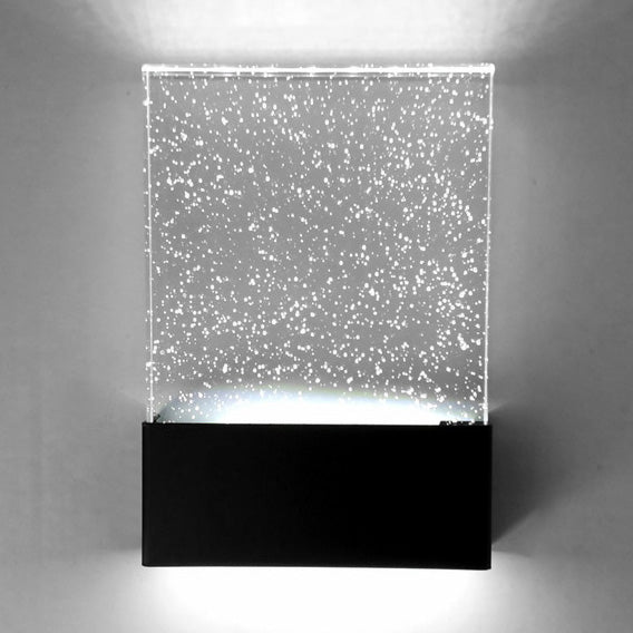BowLift | Bubble Crystal Rectangular LED Wall Light Modern 1 Light Black/White Wall Light for Living Room Hotel