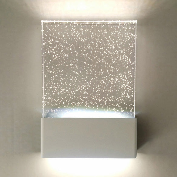 BowLift | Bubble Crystal Rectangular LED Wall Light Modern 1 Light Black/White Wall Light for Living Room Hotel