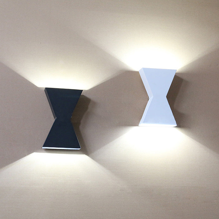 BowLift | Black/White Hourglass Shadow Wall Wash Light Contemporary LED Metal Wall Lamp in White/Warm Lighting