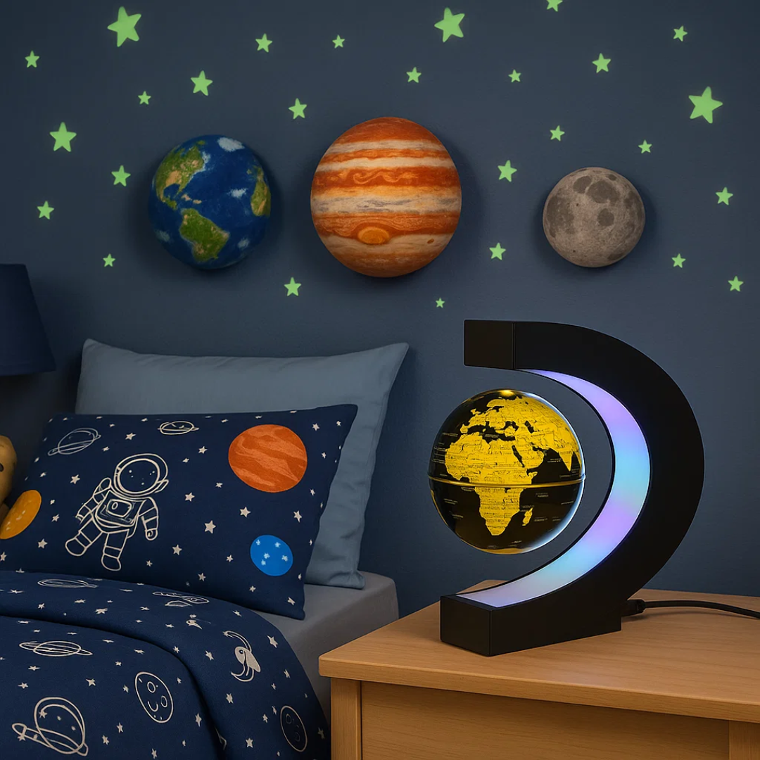 BowLift | AstroGlobe LED World Globe – Floating Globe Lamp with Magnetic Suspension