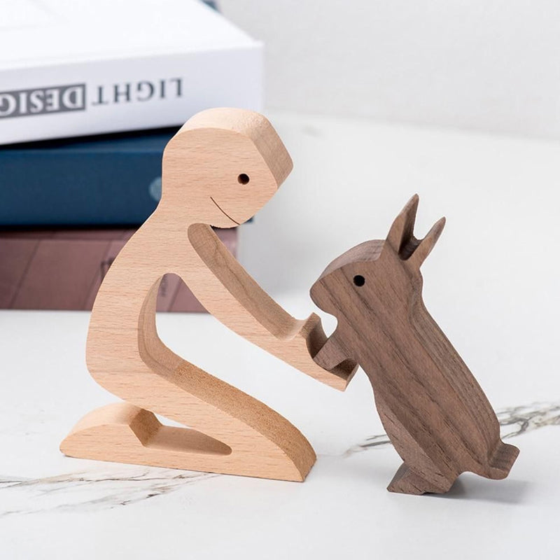 BowLift | Gift For Pet Lovers - Wood Sculpture Table Ornaments - The Love Between You And Your Fur-Friend